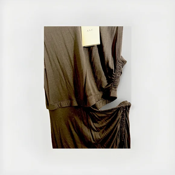 A.L.C. NWT Jaxon Black Side Cut Out Maxi Dress Large Bodycon Sleeveless Sexy - Picture 10 of 14